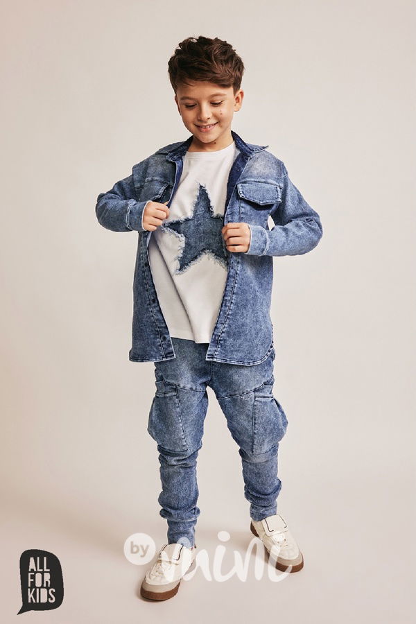 All for kids denim star triko bílé