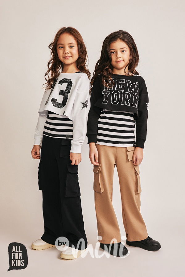 All for kids cargo široké kalhoty beige