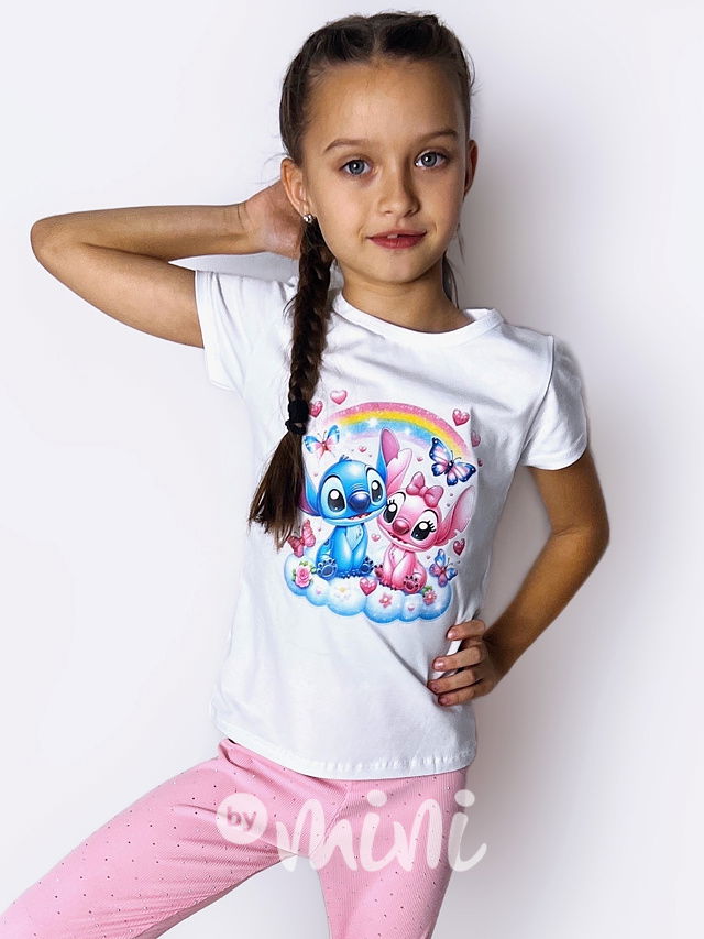 Lilo & Stitch triko rainbow white