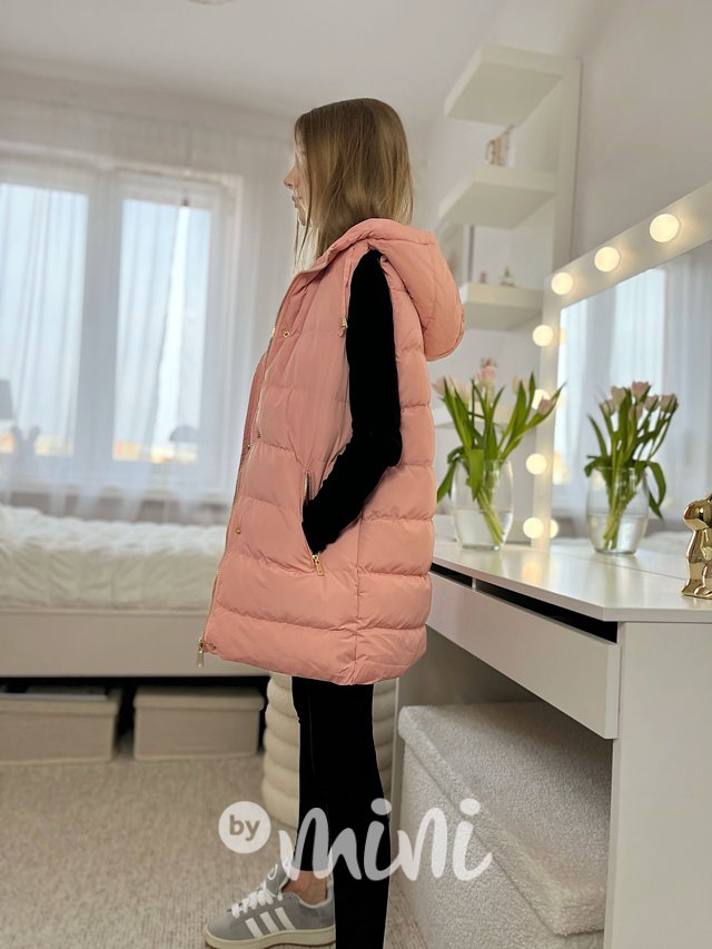 Jarní long vesta lososová
