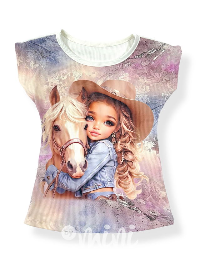 Žebrované triko cowgirl blond