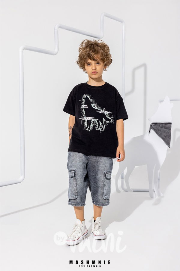 Mash Mnie cargo denim shorts ice black