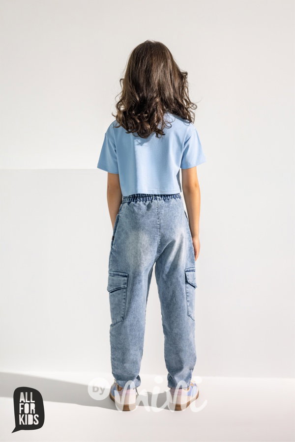 All for kids twist crop triko baby blue