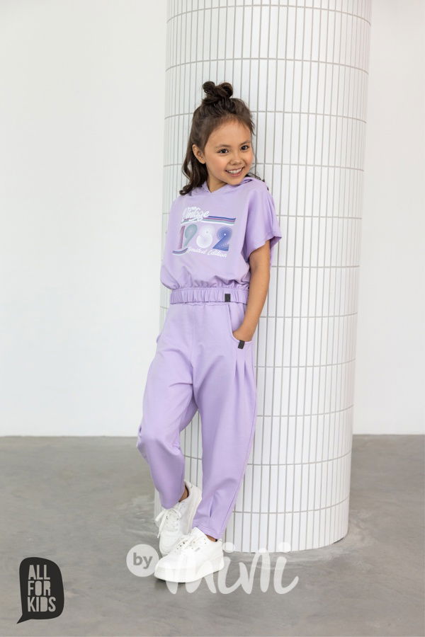 All for kids hoodie blůza vintage lila