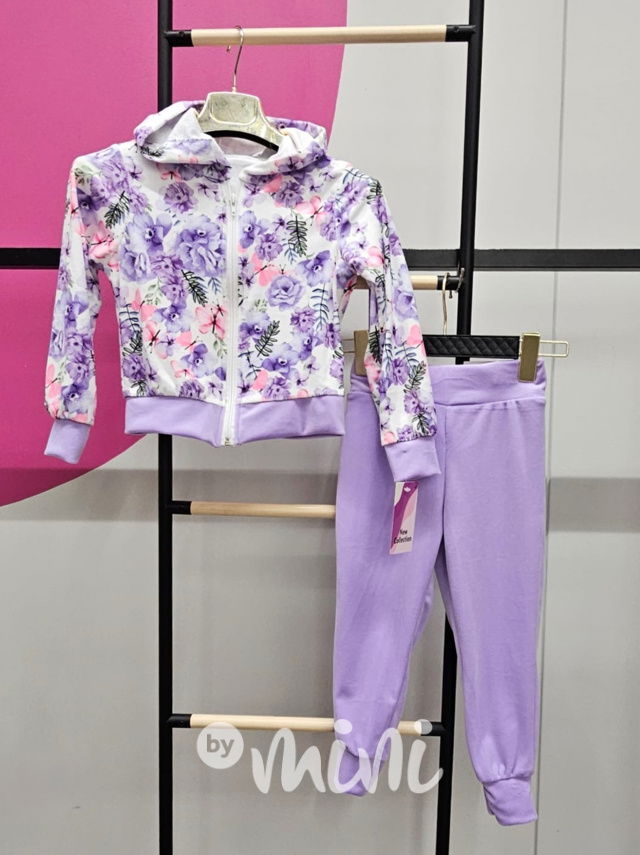 Soft velur souprava lila FLOWER