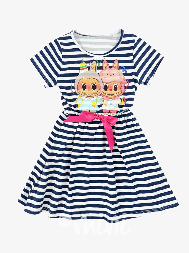 Labubu summer dress white/blue