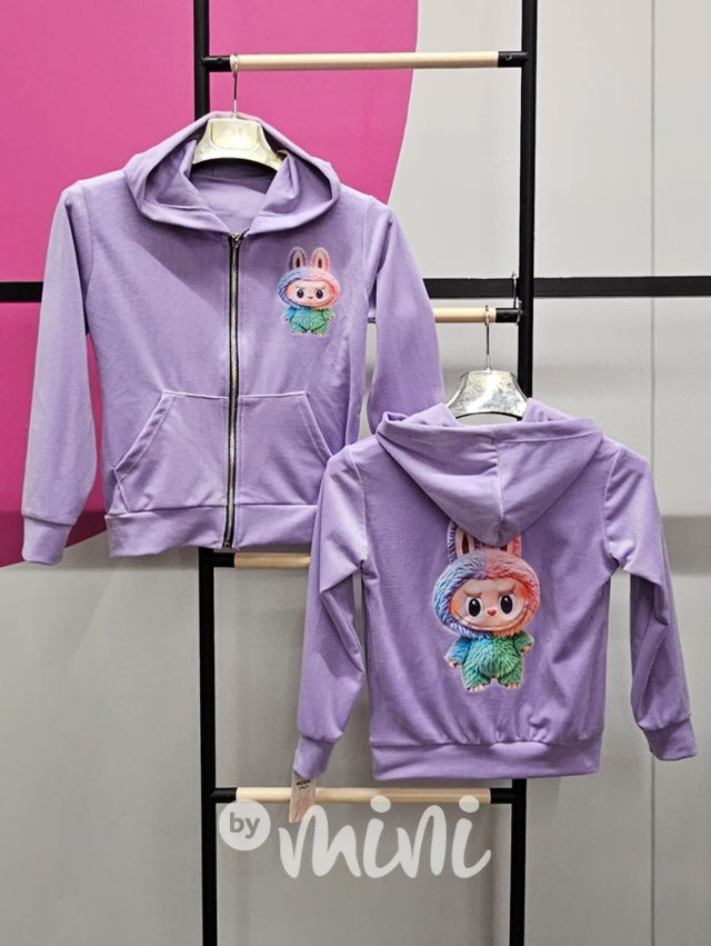 Labubu soft velur mikina COLORS fialová