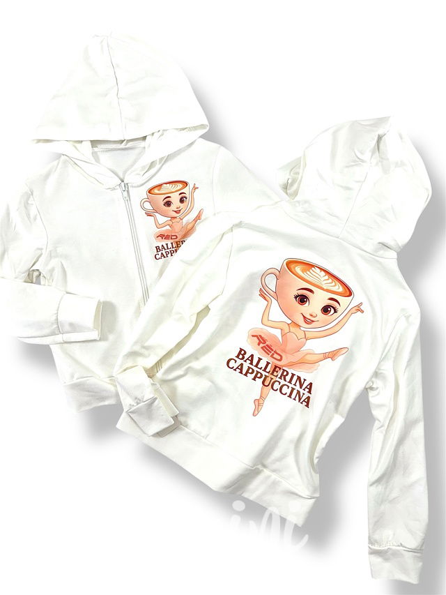 Ballerina Cappuccina mikina zip off white