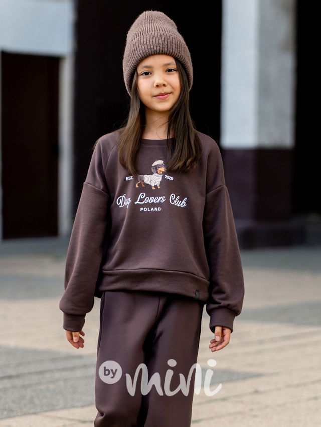 All for kids mikina dog lovers chocolate