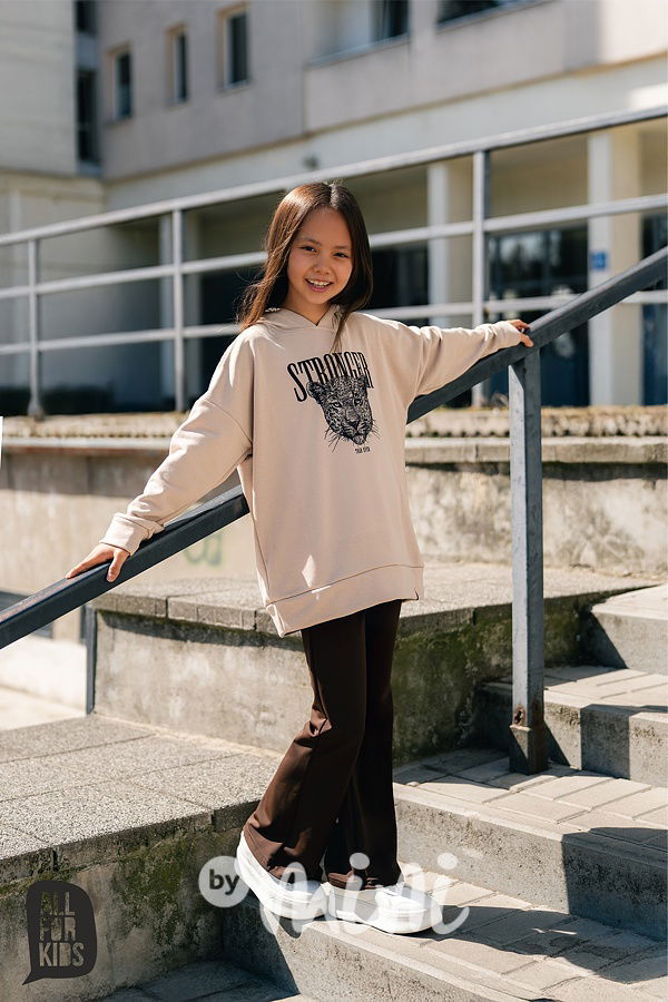 All for kids elastické zvonové legíny choco