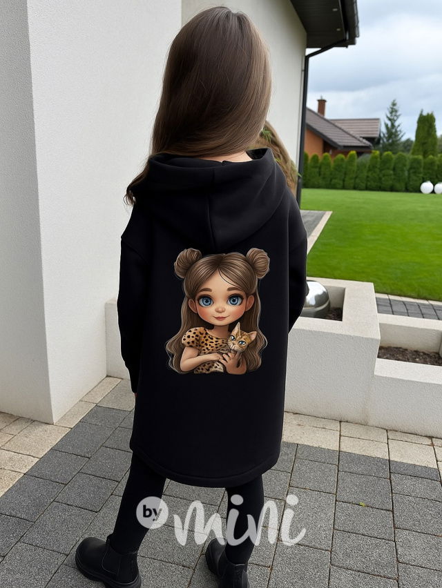 Maxi dlouhá mikina GIRL černá