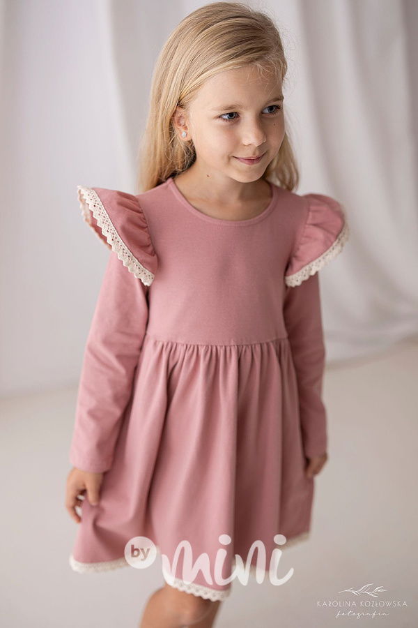 Romantic boho šaty Lily Grey old pink