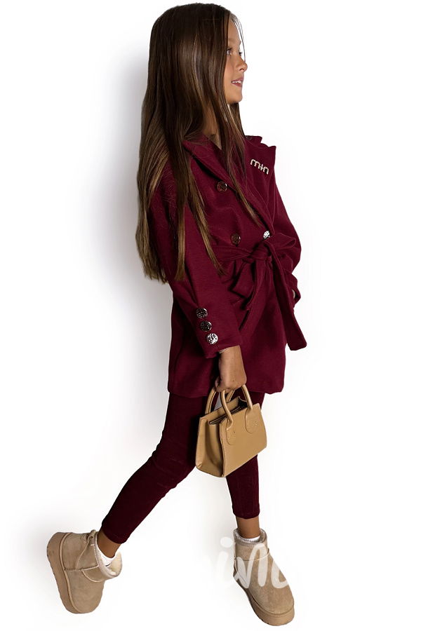 Flaušový kabátek MIA bordo