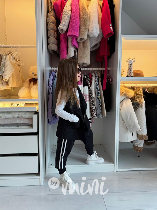 Flauš long vesta černá