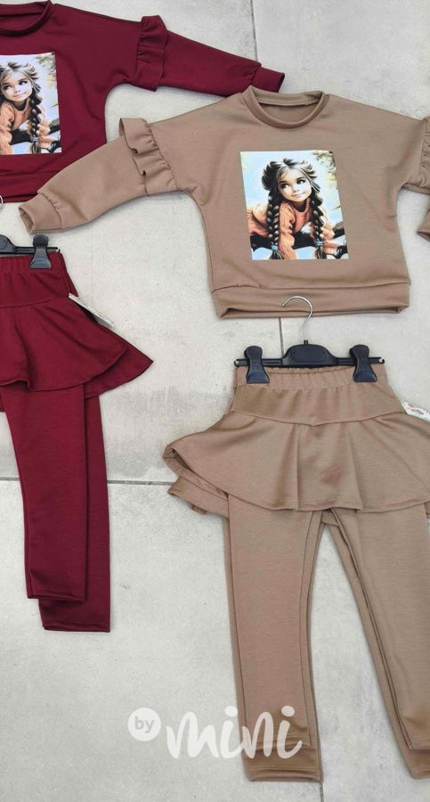 Sweetie mikina + legíny se sukýnkou beige