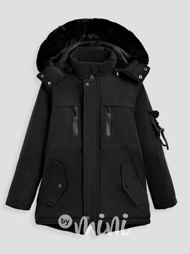 Nepromokavá zimní parka s kožíškem uvnitř