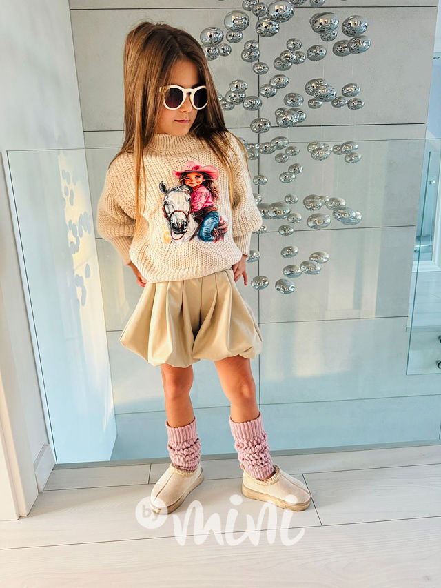 Eco leather balonové sukňokraťasy