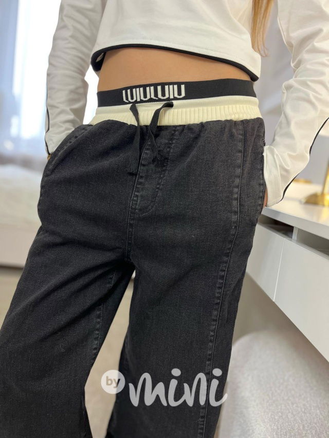 Zateplené volné dark džíny LUI
