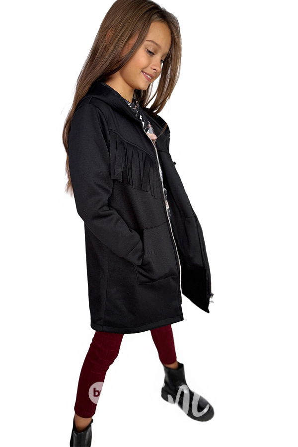 Maxi dlouhá mikina Western černá