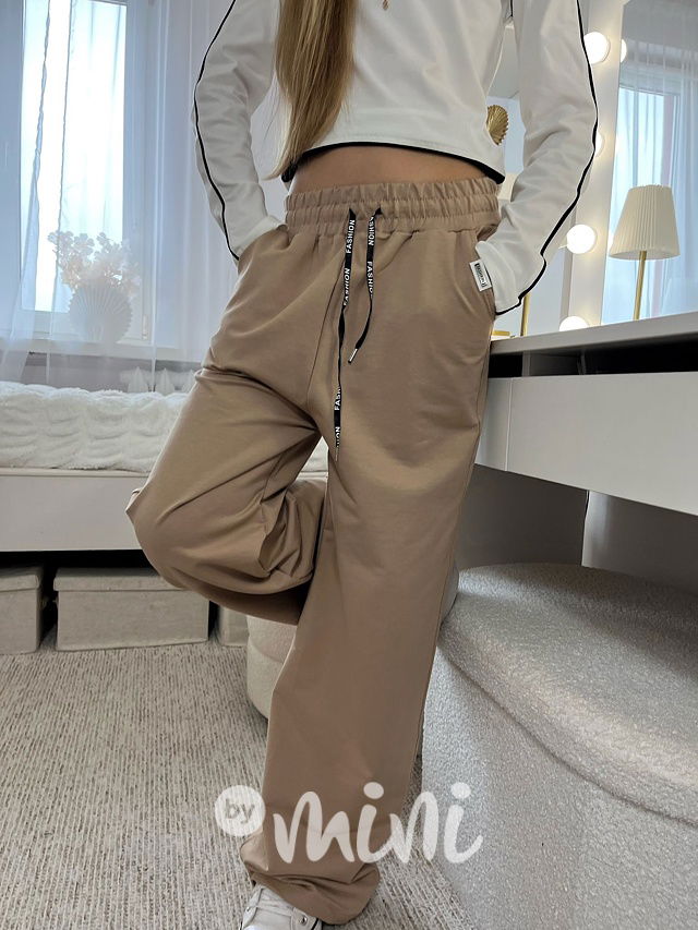 FASHION lounge volné tepláky beige