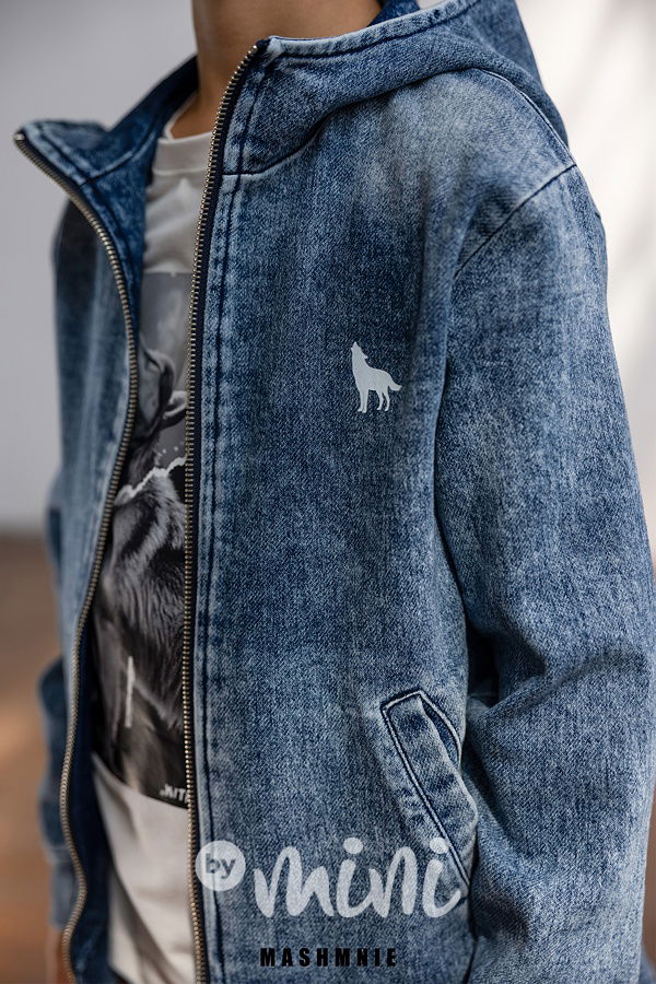 Mash Mnie soft blue denim mikinová bunda WOLF