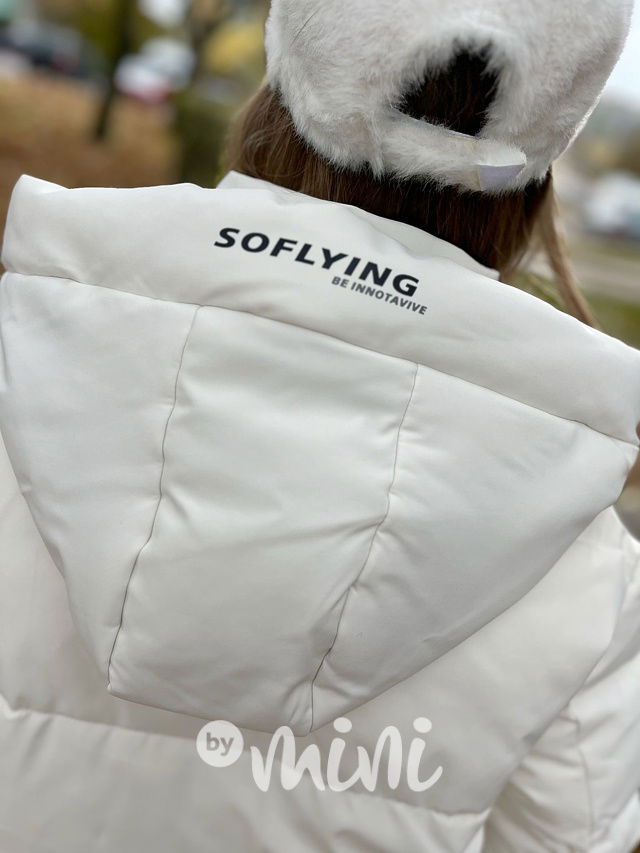 Maxi dlouhý zimní kabát SPORTY off white