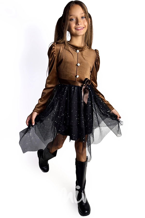 Sváteční soft velur šaty