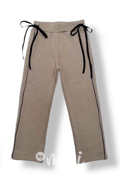 Thermo široké kalhoty béžové