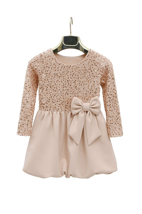 Slavnostní šaty s flitry a mašlí gold