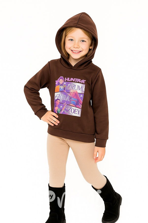 Huntrix hoodie mikina chocolate