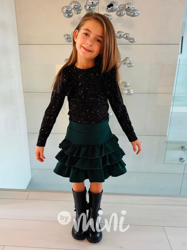 Luxury SHINE blůzka s řasením černá