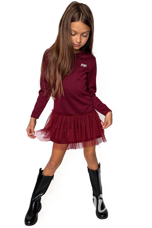 Tunikové šaty s tylem MIA bordo
