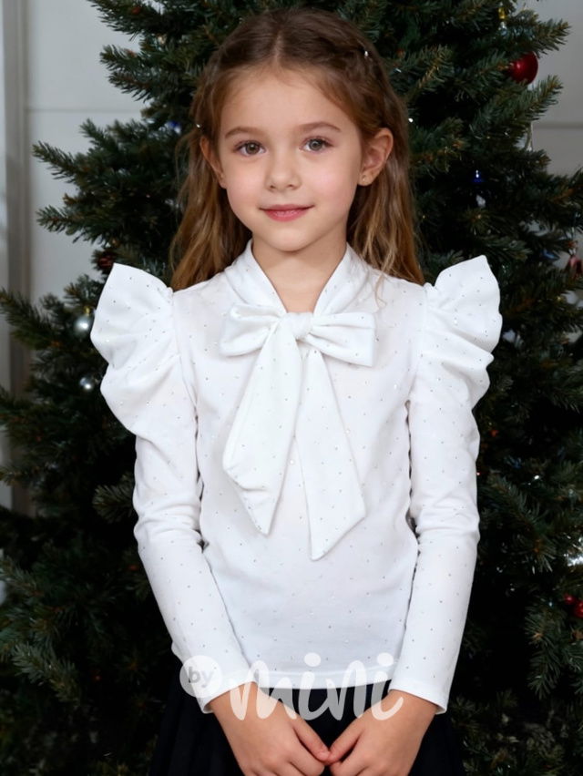 SHINE soft velur blůzka bílá