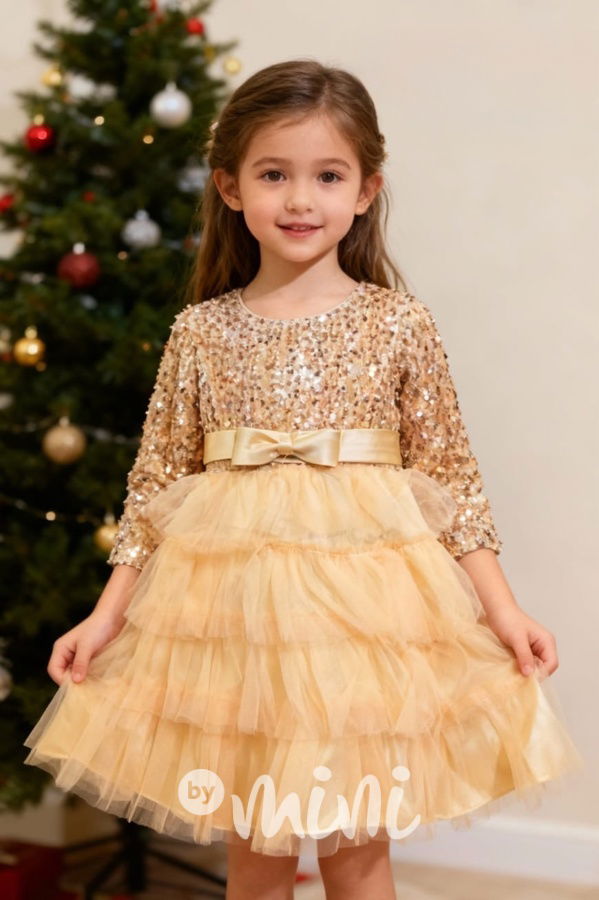 Luxury flitrové šaty GOLD