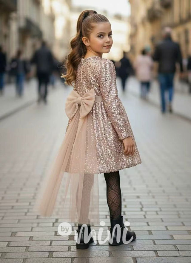 Maxi BOW flitr šaty gold