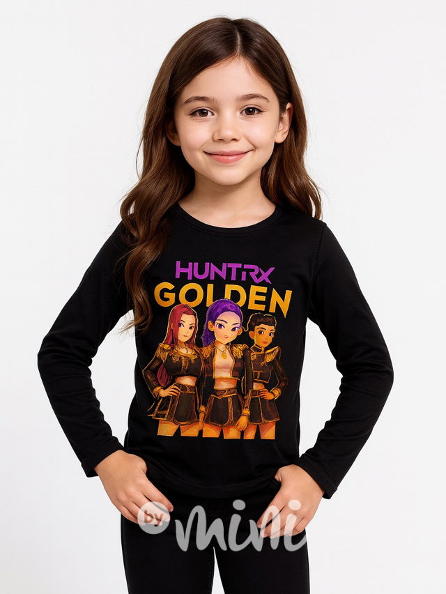 Demon Hunters longsleeve triko GOLDEN černé