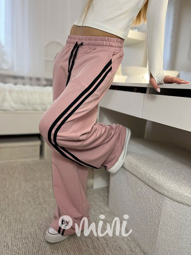 Fashion lounge volné tepláky růžové