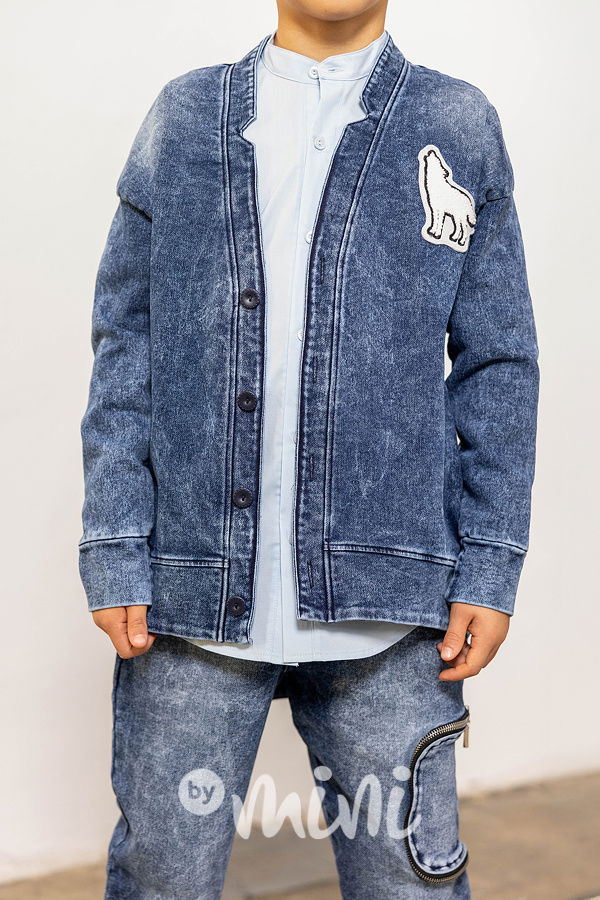 Mash Mnie soft denim kardigan WOLF