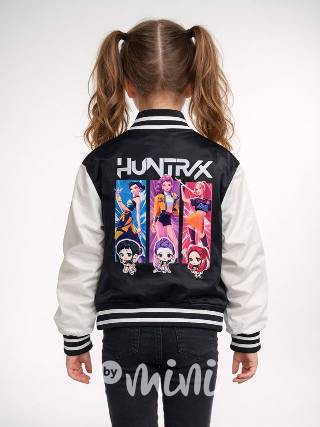 Huntrix baseball mikina black/white