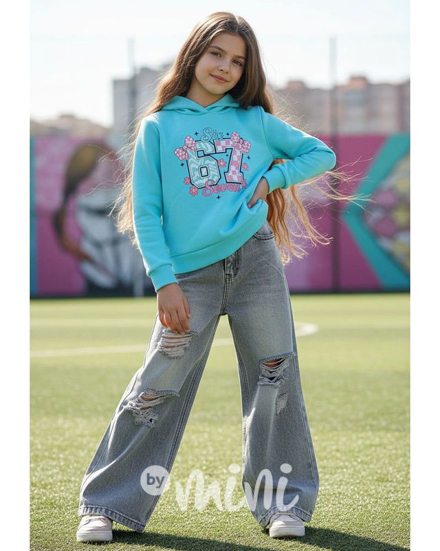 Volné ripped lounge džíny s páskem blue