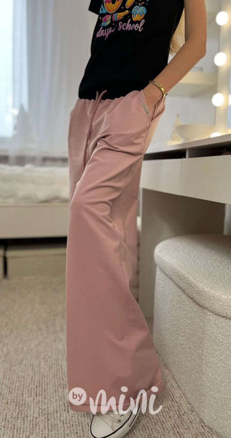 Lounge volné tepláky black/pink