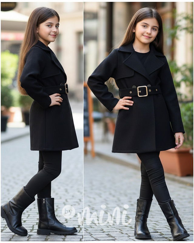 Flaušový kabátek CHIC černý