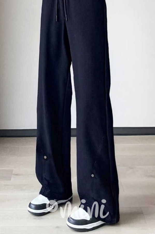 Široké relax tepláky černé