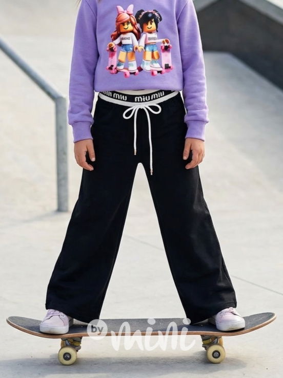 Široké relax kalhoty MIA černé