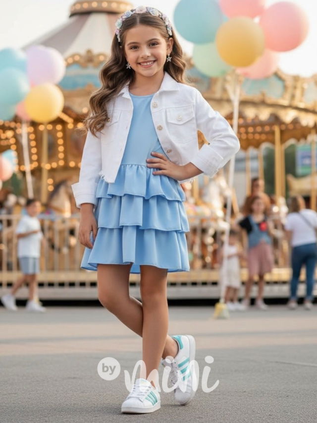 Bílá crop denim bunda