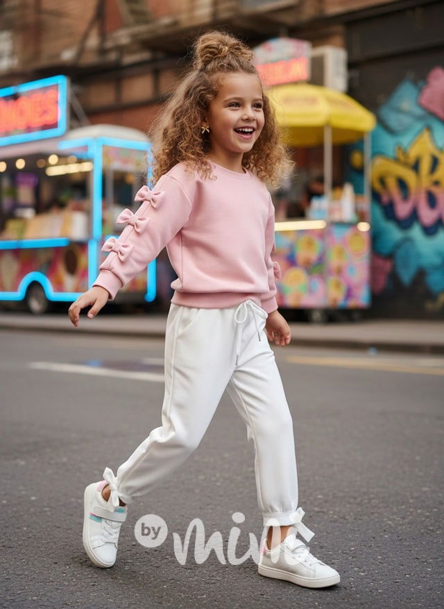 Mašličkové kalhoty bílé