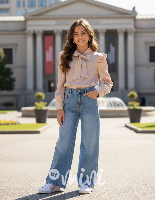 Elegant blůzka satin look cappuccino