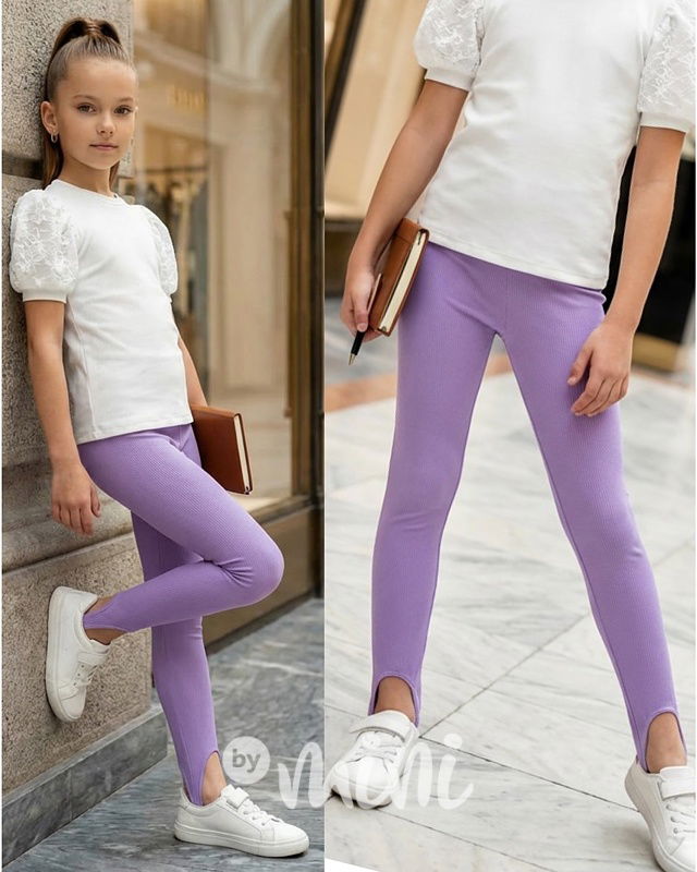 Stretch žebrované ballet legíny LILA