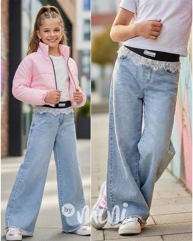 Široké džíny s krajkou