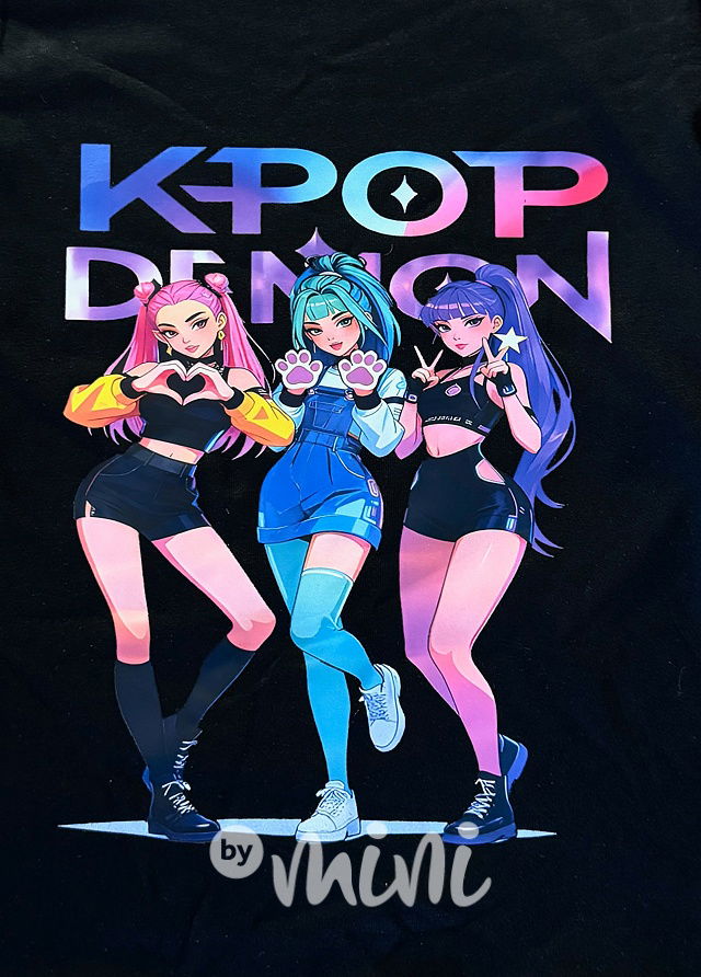 K-Pop Demon Hunters triko černé